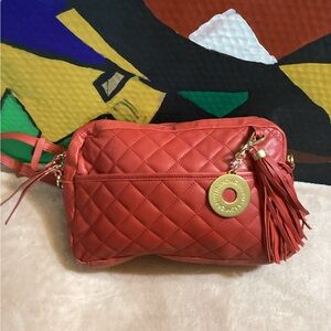 Isaac Mizrahi Quilted Red Crossbody Bag